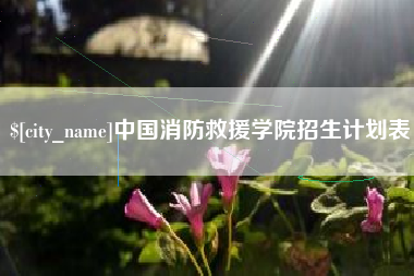 临朐中国消防救援学院招生计划表